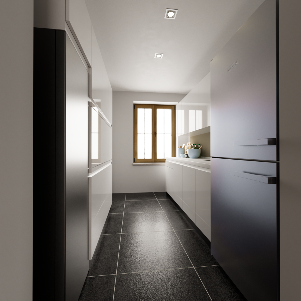 3D Visualisierung - Innenraum Küche aus Wohnungs-Grundriss